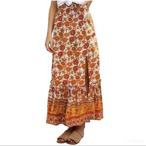 Boho high waist maxi skirt